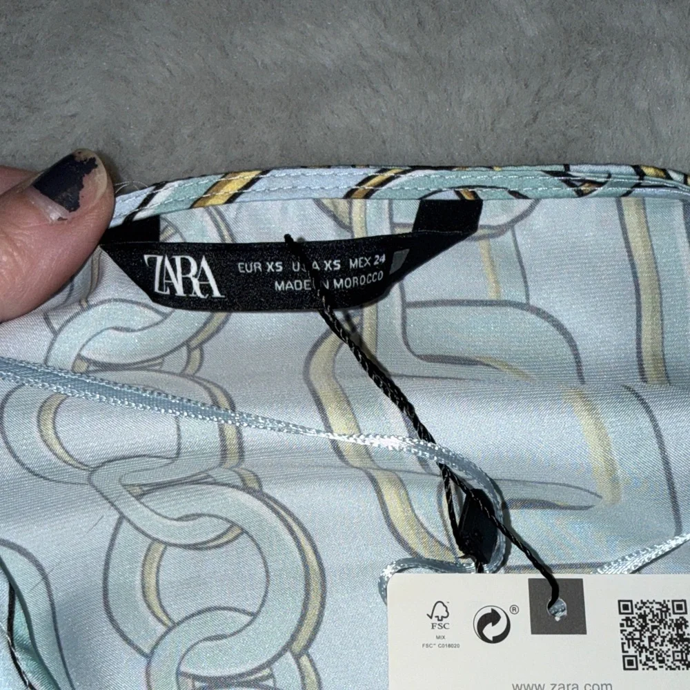 Zara Chain Print Wrap Blouse - Picture 8 of 11